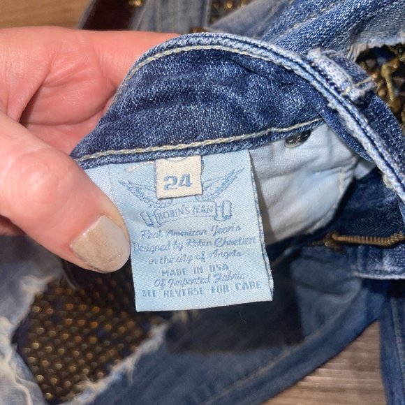 Robin's Jeans: sz24 Studded and Embellished Straight Leg - Picture 2 of 6